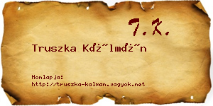 Truszka Kálmán névjegykártya